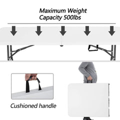 BestOffice mesa plegable cerrada con asa para transporte fácil y almacenamiento compacto