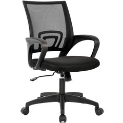 BestOffice vista frontal de la silla negra mostrando diseño ergonómico y ventilación