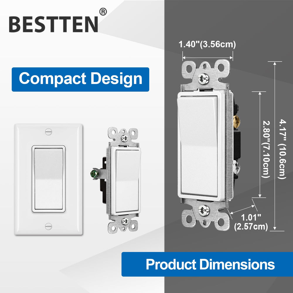 BESTTEN interruptor instalado en sala con estilo moderno