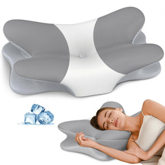 Besyodo almohada frontal mostrando contorno ergonómico y alivio cervical