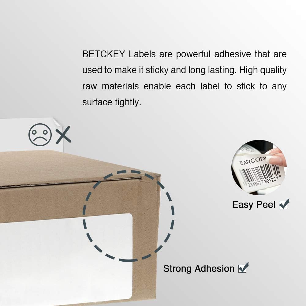 BETCKEY comparación de etiqueta junto a una regla para escala