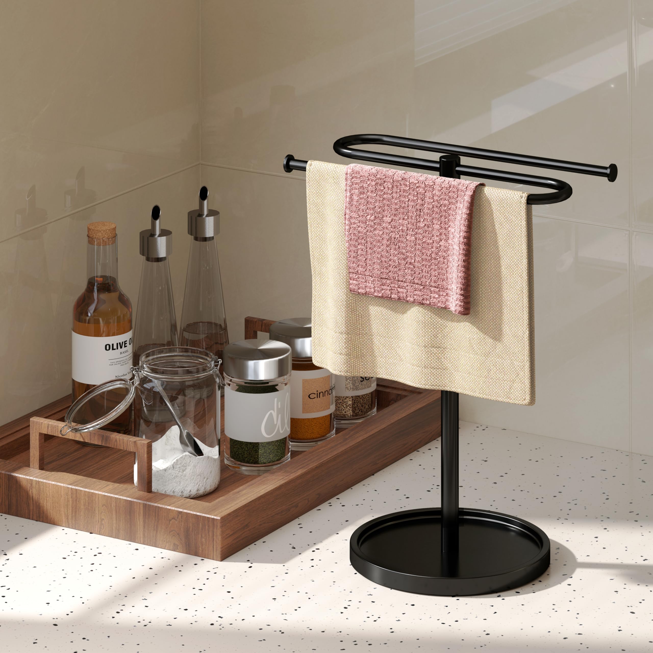 Bethom toallero colocado en un baño moderno, orden y funcionalidad