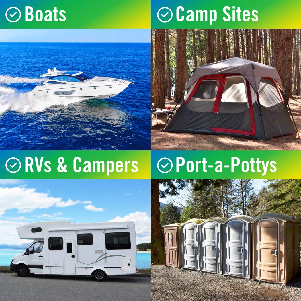 Better Boat escena de camping con producto que facilita higiene en exteriores
