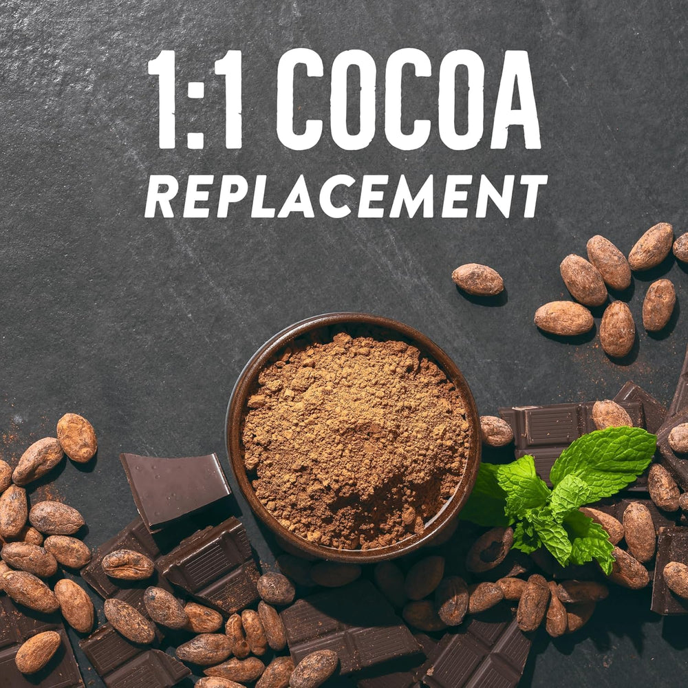 BetterBody Foods cacao en batido proteico destacando mezcla y sabor intenso