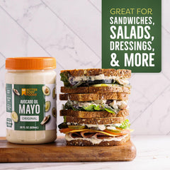 BetterBody Foods mayonesa untada en sándwich apetitoso, mejora el sabor del desayuno