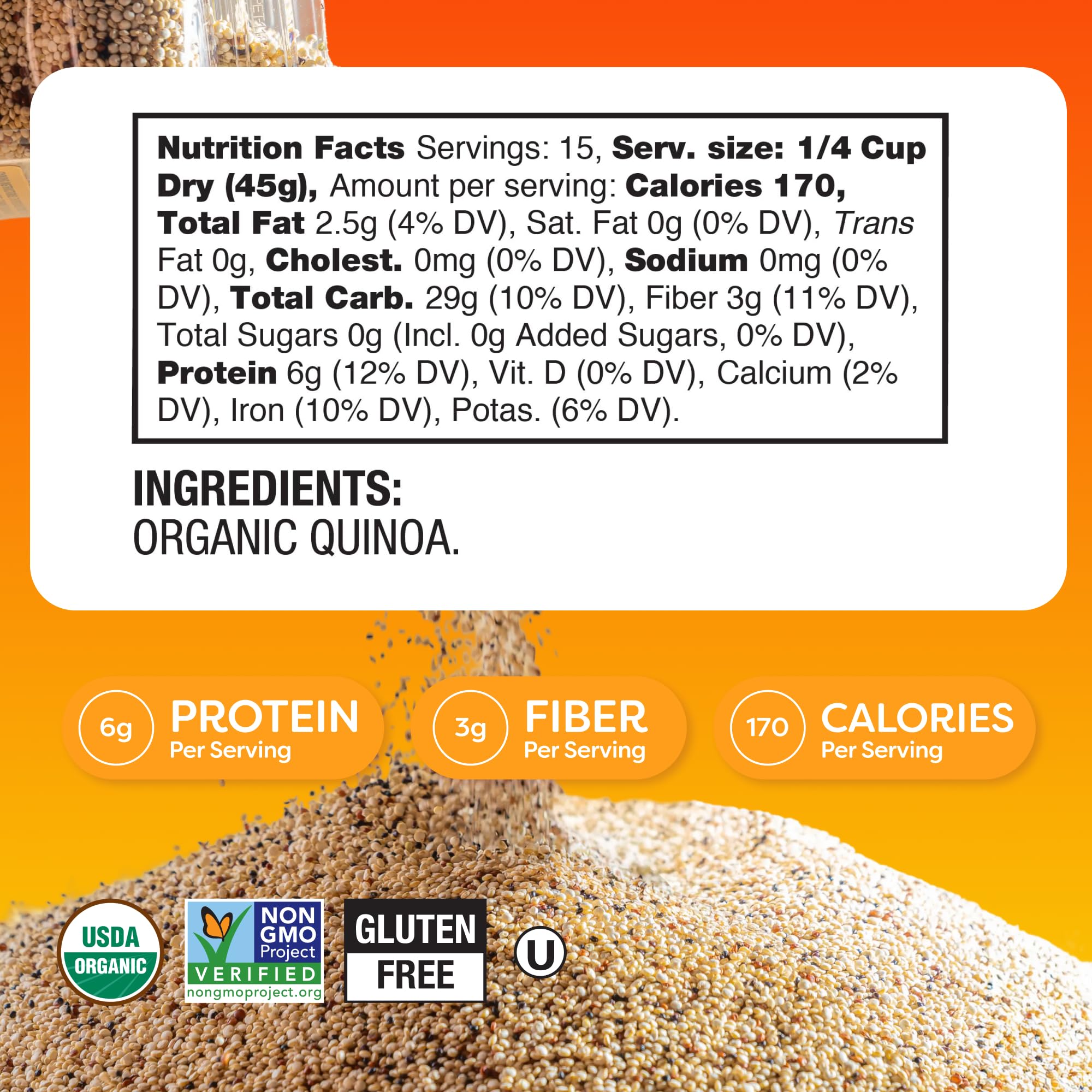 BetterBody Foods detalle de granos tricolor que resalta su sabor a nuez