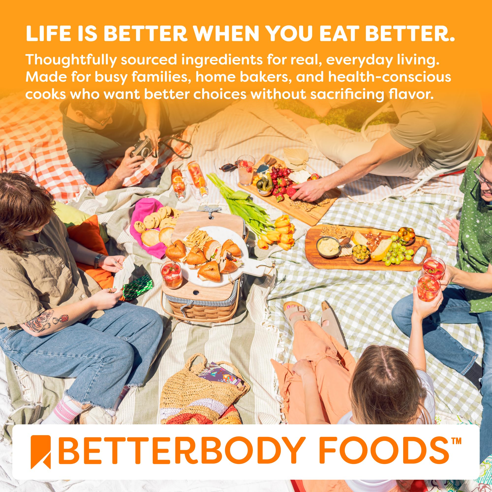 BetterBody Foods envase en despensa mostrando almacenamiento práctico