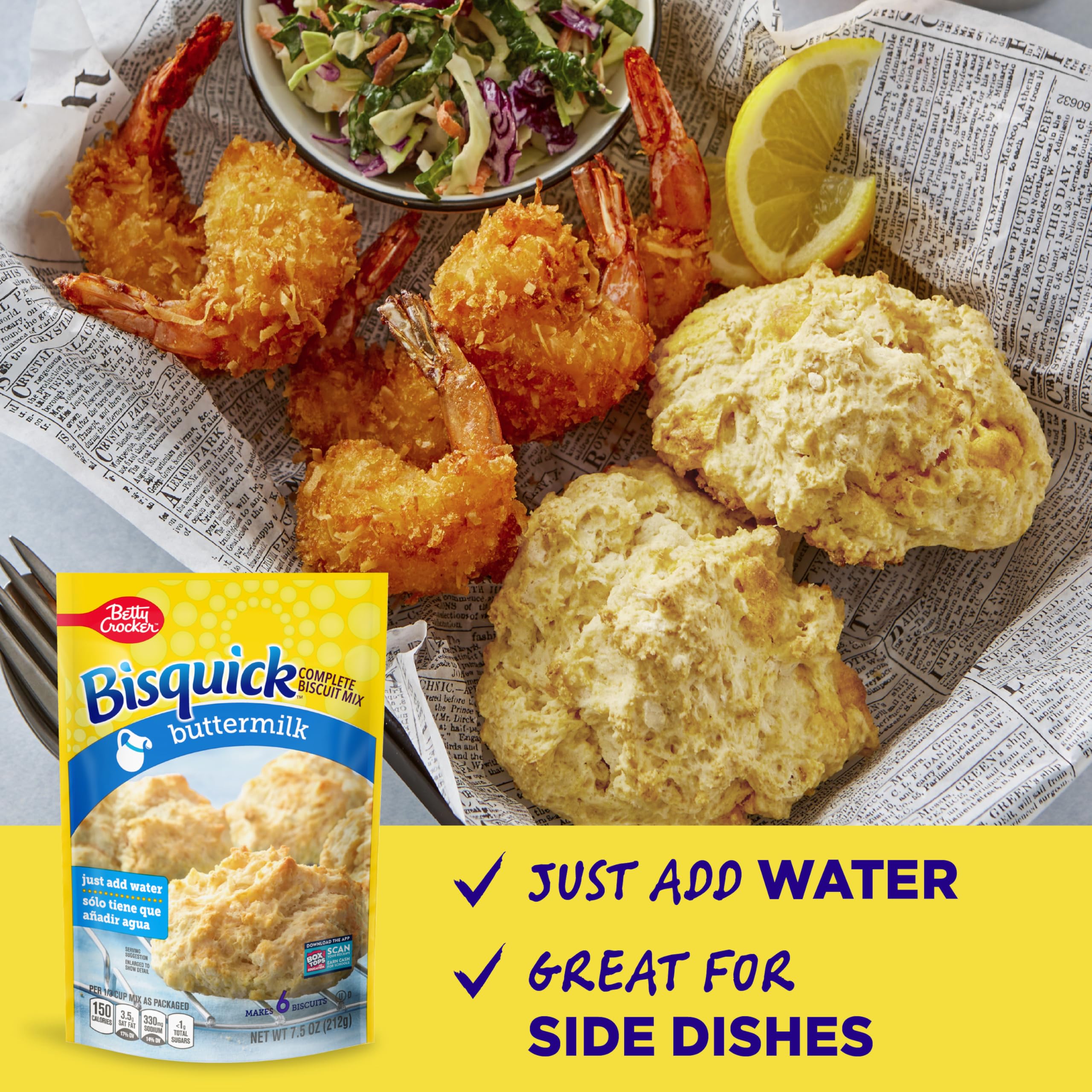Betty Crocker bizcochos dorados en bandeja listos para servir