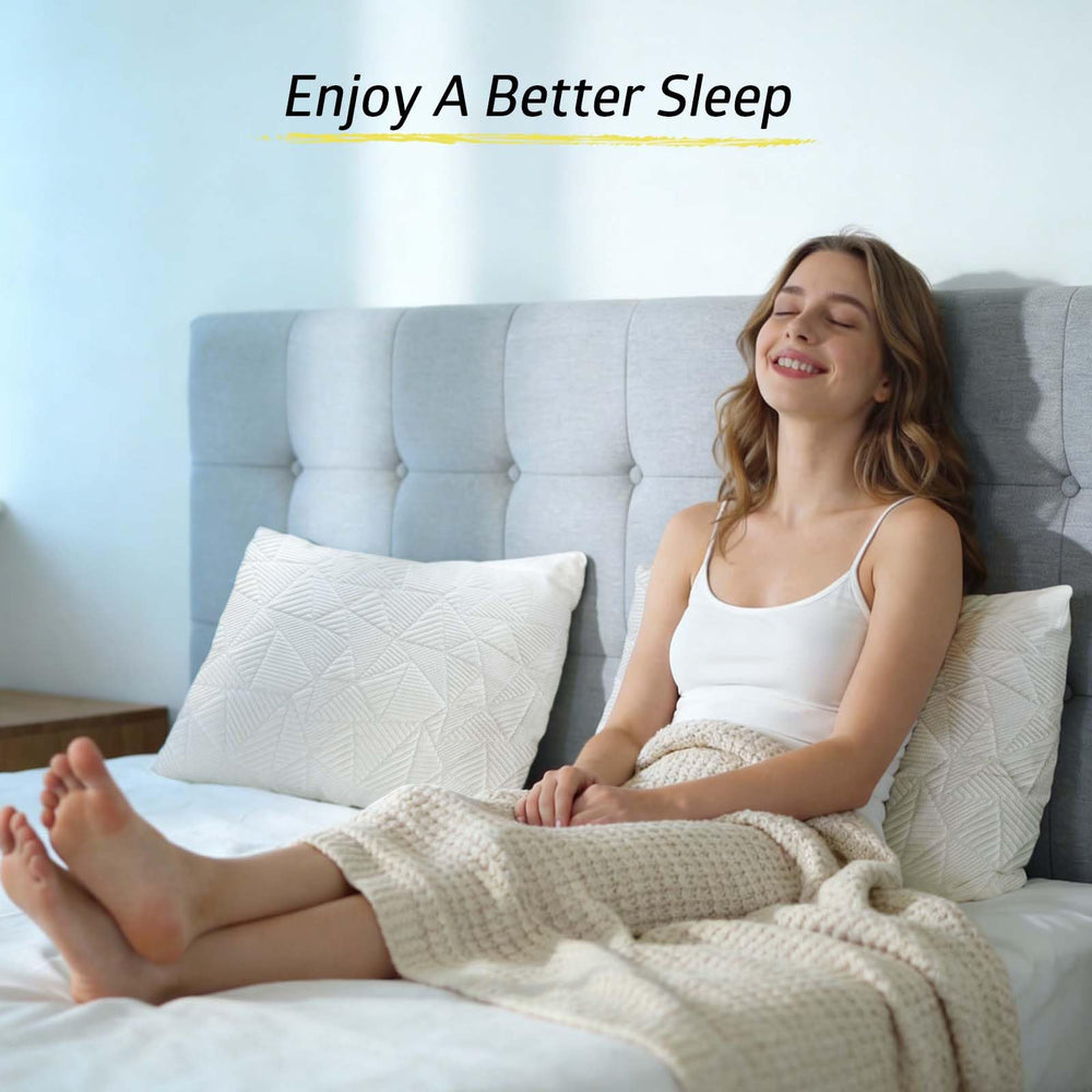 BETU almohada en dormitorio moderno transmitiendo descanso fresco nocturno