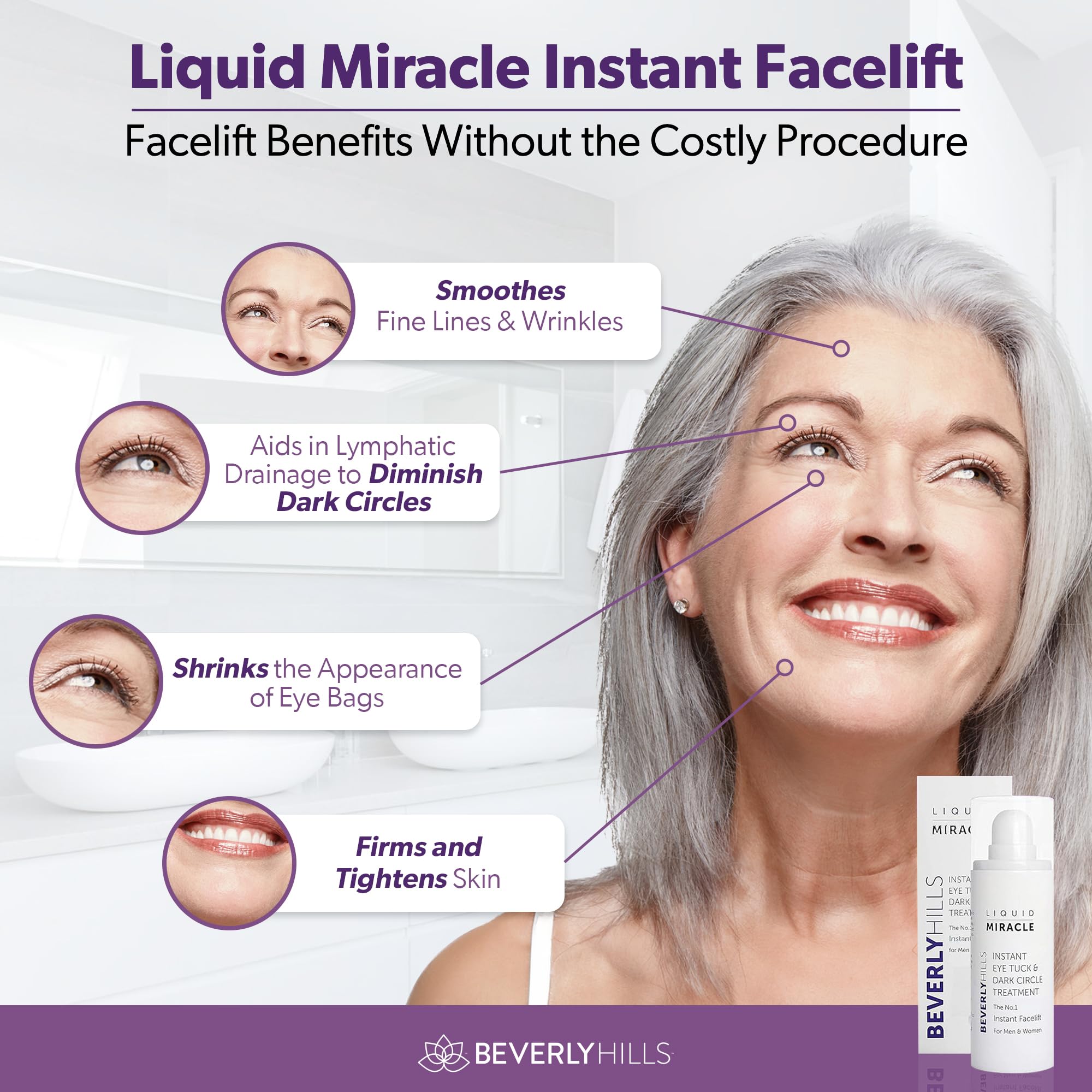 Beverly Hills aplicación del sérum en contorno de ojos para aspecto más firme