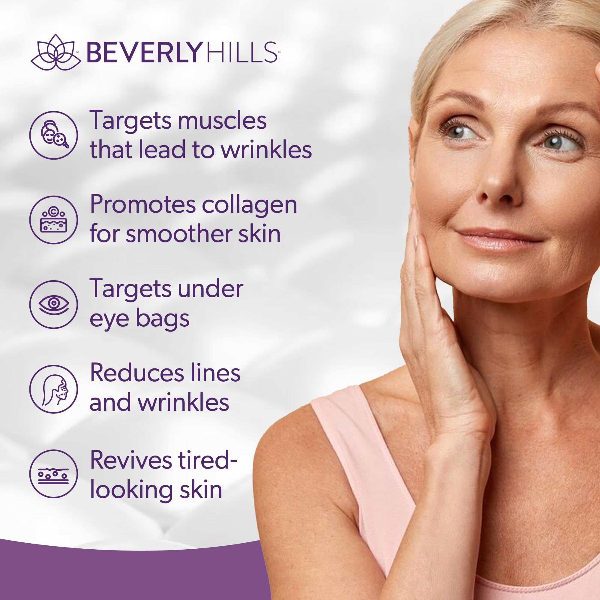 Beverly Hills etiqueta con ingredientes y listado para transparencia del producto