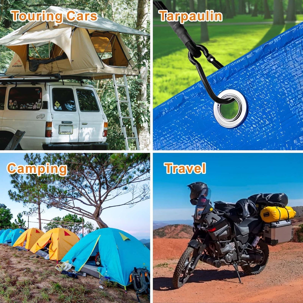 BEXSLE en entorno de camping sujetando equipaje, uso exterior práctico