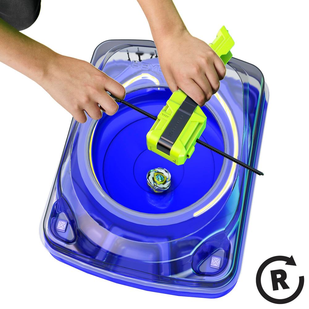Beyblade comparación de tamaño en cinturón para referencia