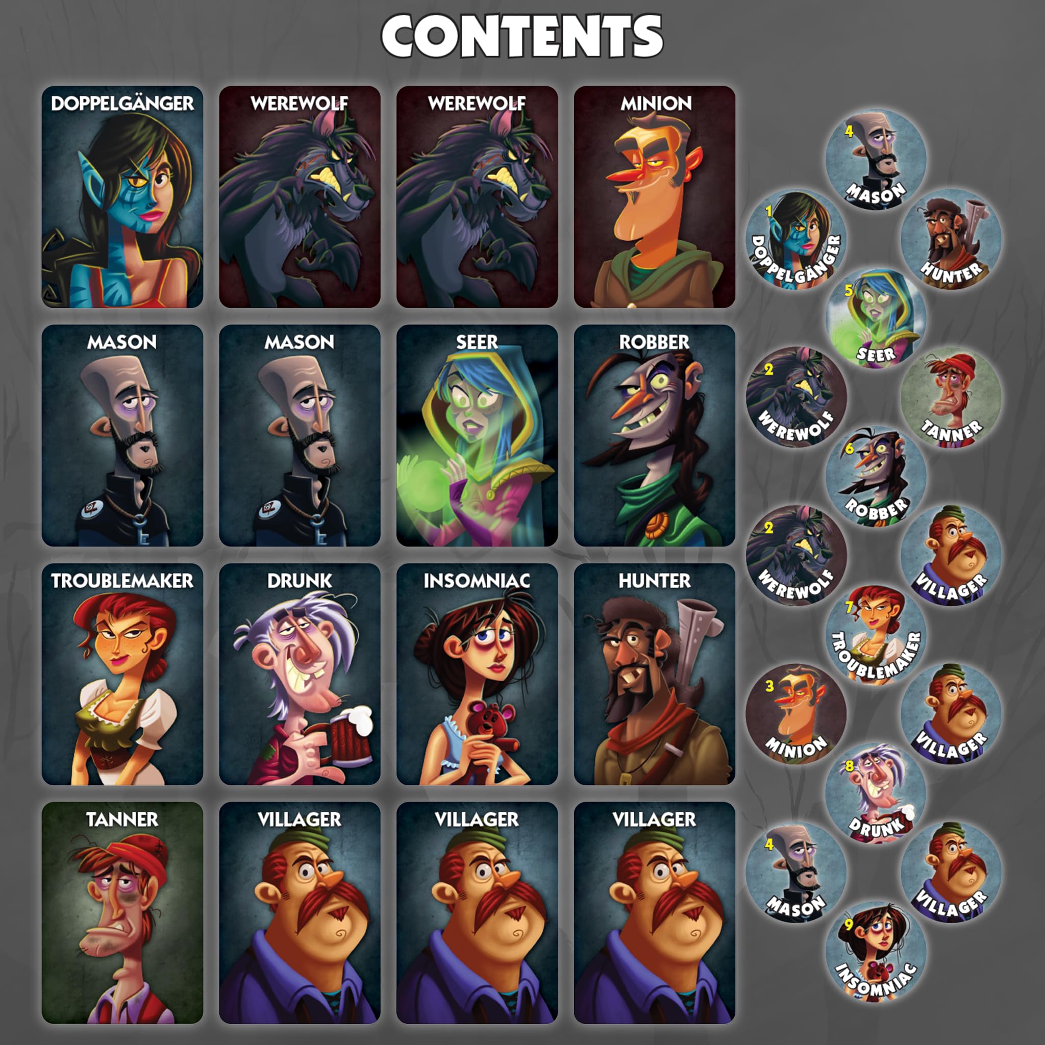 Bezier Games cards close-up showing role art and readable icons for quick decisions