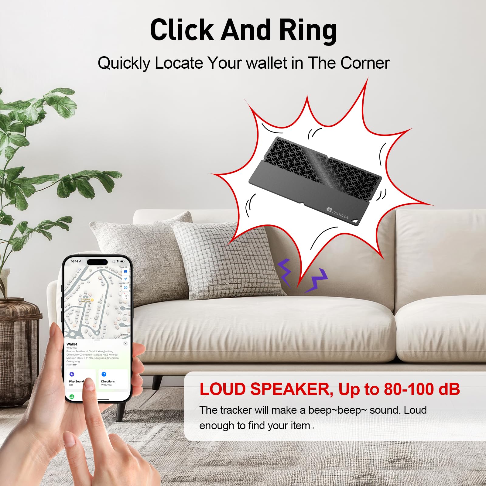 BFADEHA primer plano del altavoz 100dB, sonido potente para encontrar objetos