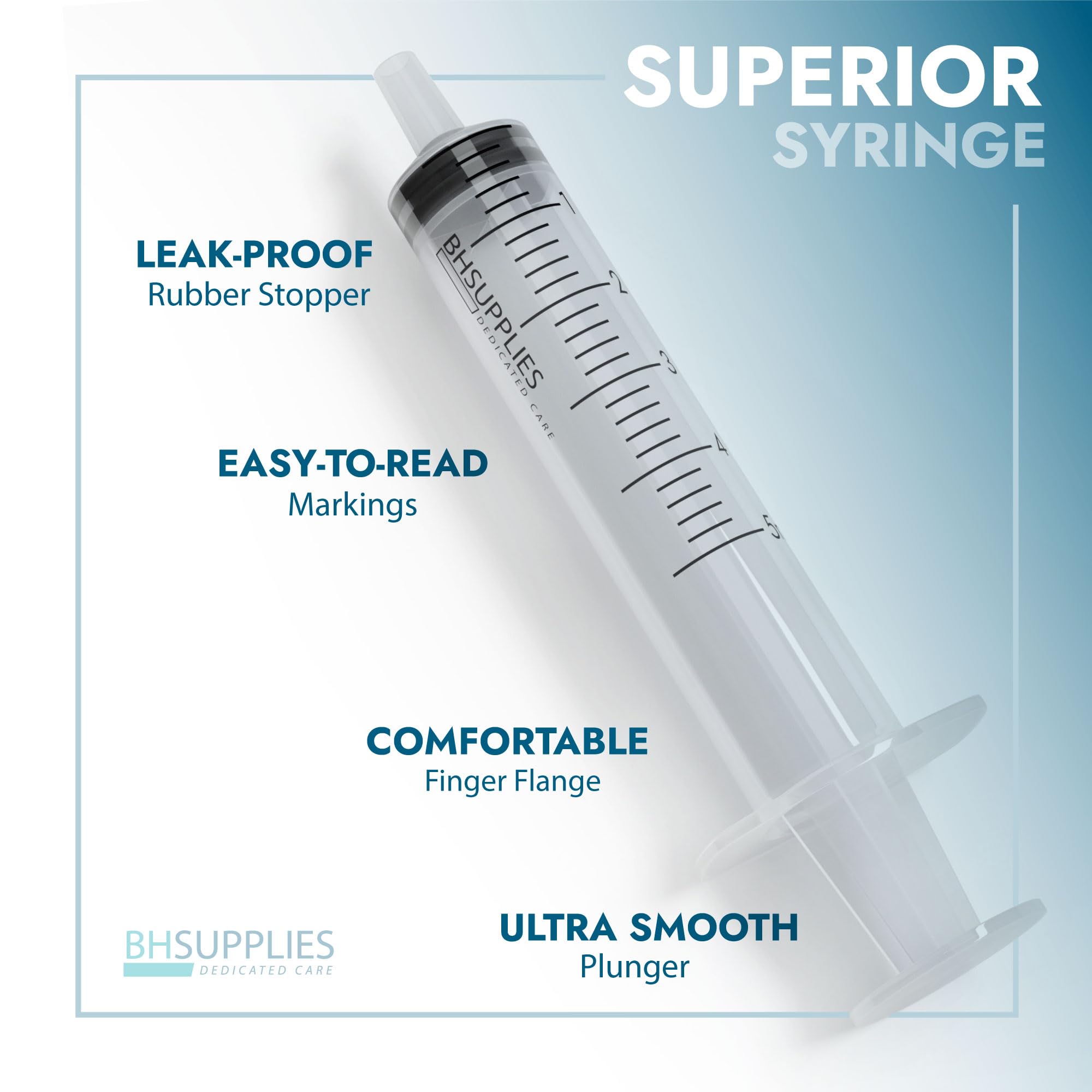 BH SUPPLIES detalle del émbolo con acción suave para control preciso