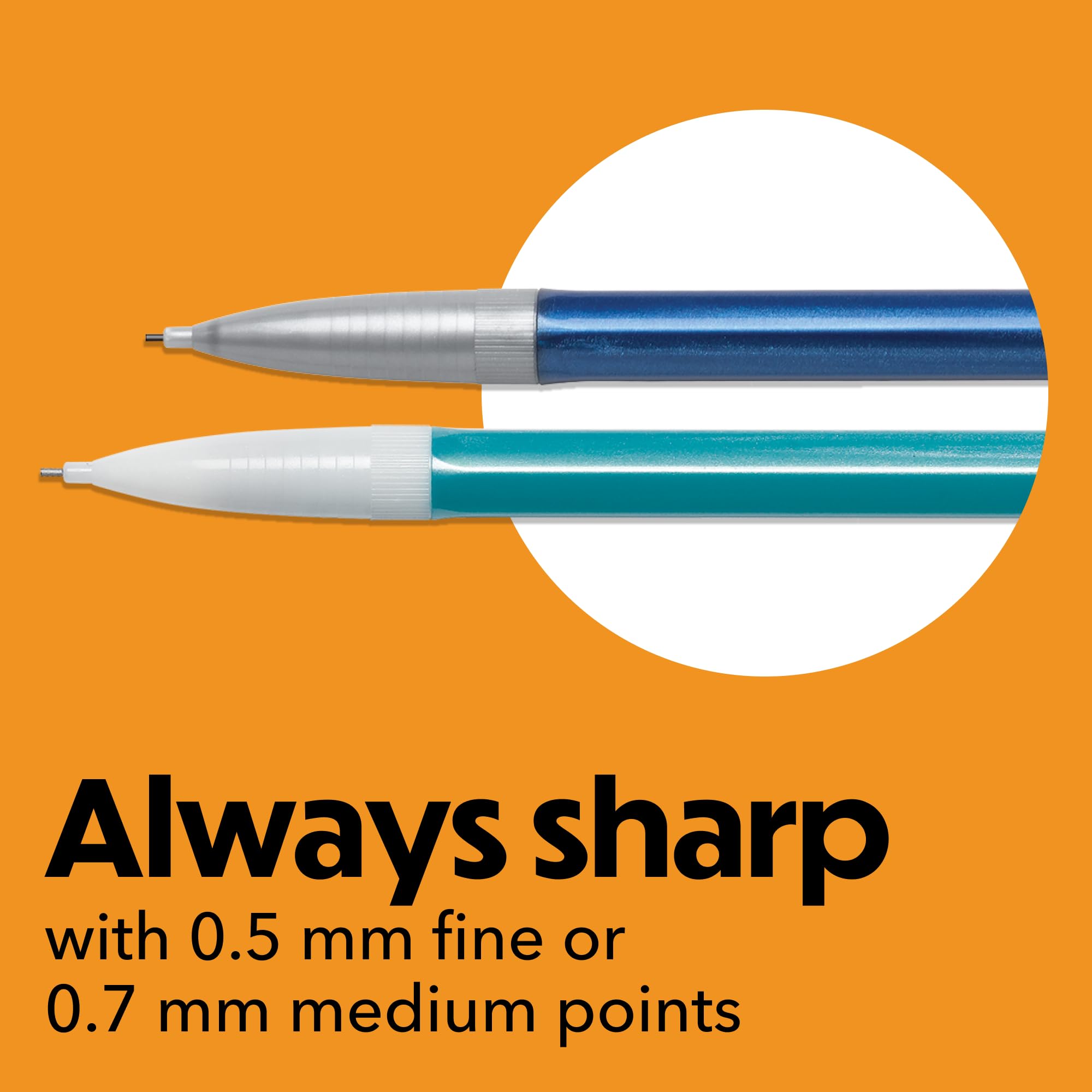 BIC lápices junto a un cuaderno para comparar tamaño y escala
