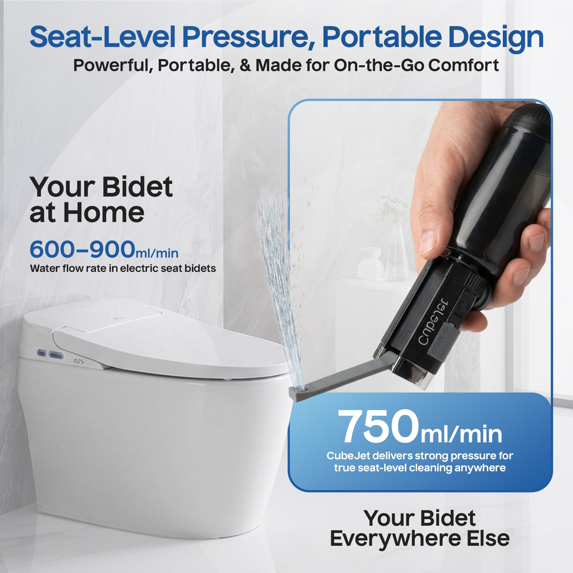 Bidet Buddy acabado Obsidian Drift mostrando textura resistente