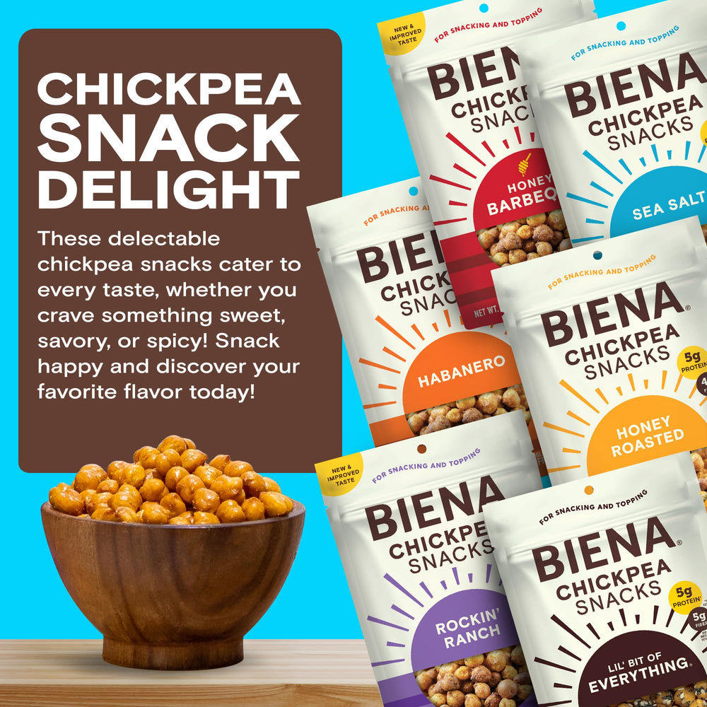 BIENA open resealable bag demonstrating freshness and portability