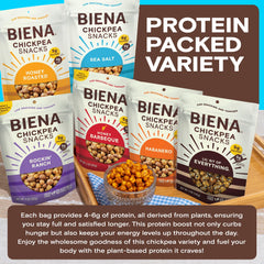 BIENA close-up of roasted chickpea texture highlighting crunchy bite