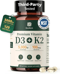 BienRaíz envase frente mostrando 120 softgels y duración cuatro meses