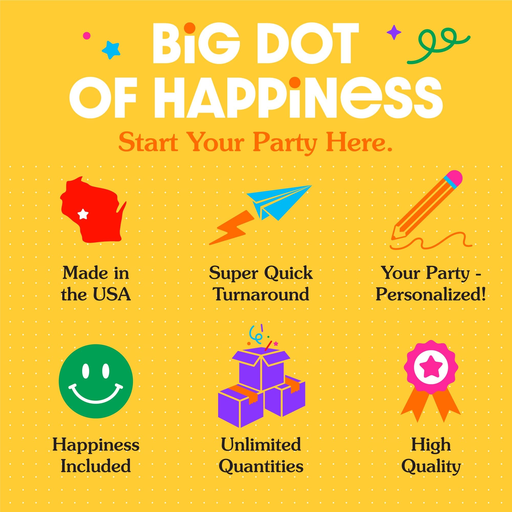 Big Dot of Happiness guirnalda usada como fondo fotográfico para fotos de invitados