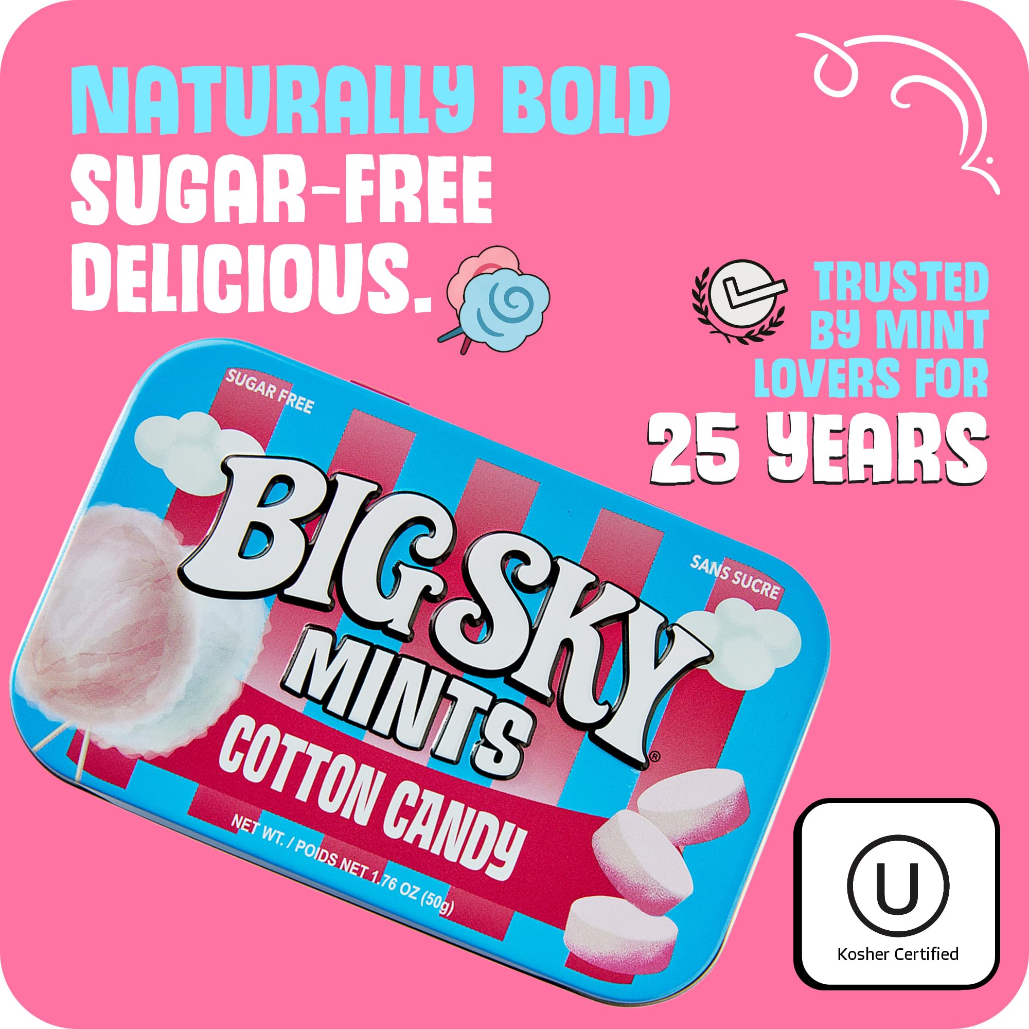 Big Sky lata abierta con mints visibles para fácil acceso