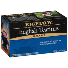 Bigelow front box showing English Teatime packaging and clear product info for easy selection