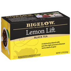 Bigelow lemon lift front box showing branding and lemon imagery for easy identification