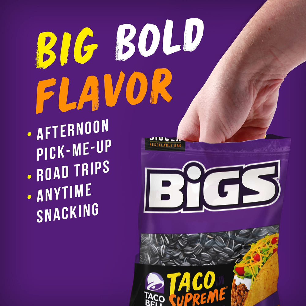 BIGS bolsa resellable abierta mostrando semillas dentro y frescura