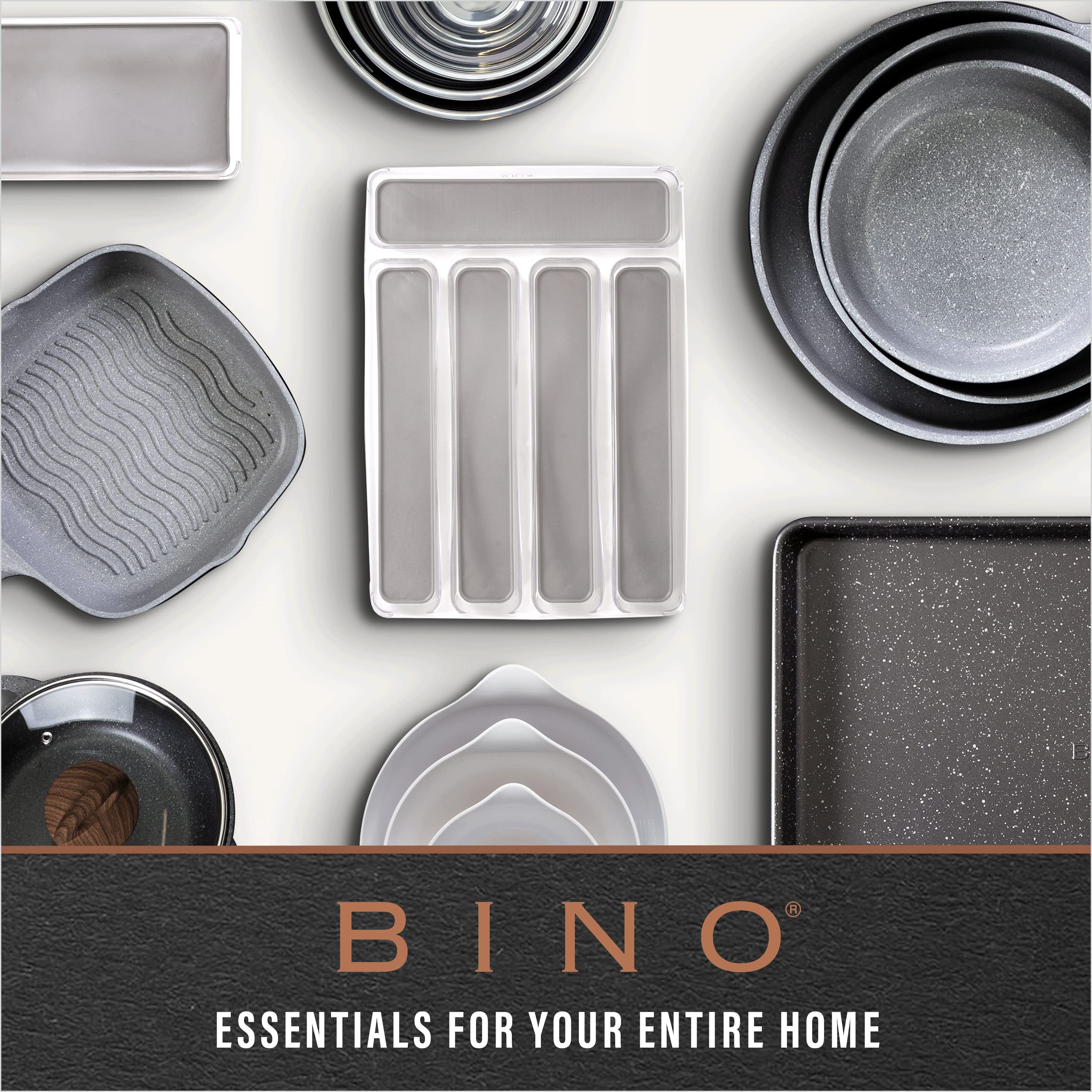 BINO escena de cocina con contenedores manteniendo encimera ordenada