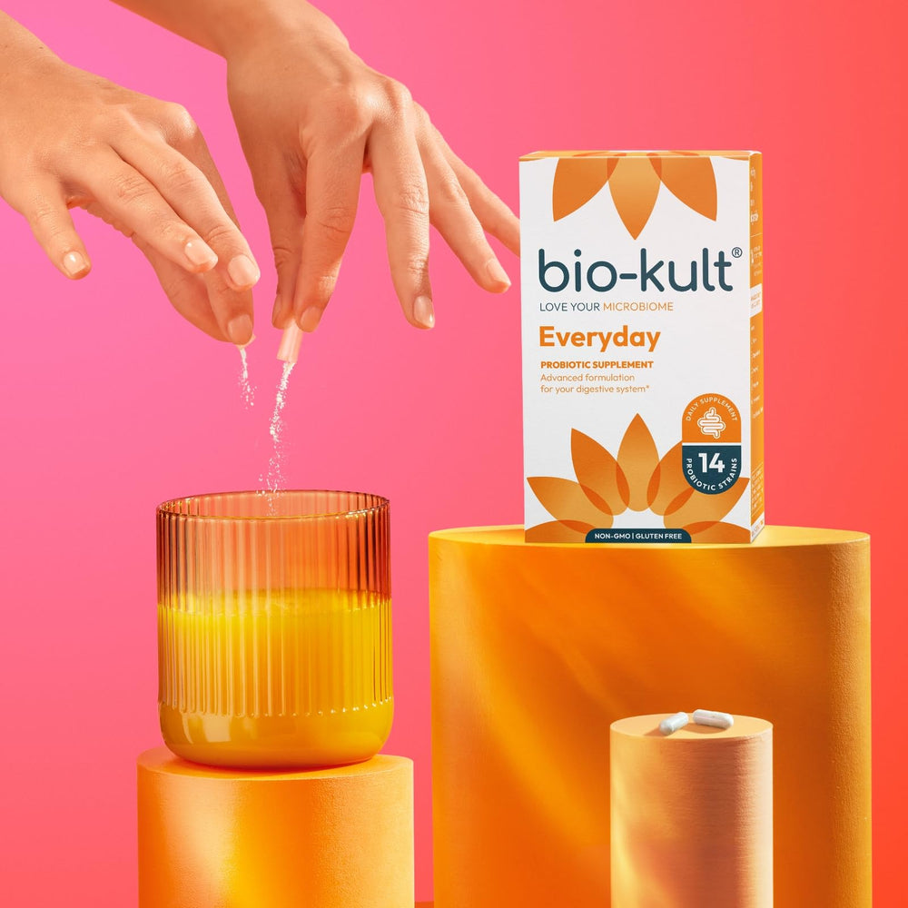 Bio‑Kult en cocina junto a comida para uso diario y conveniencia