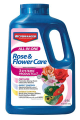 BioAdvanced botella azul frente mostrando el envase para cuidado de rosas