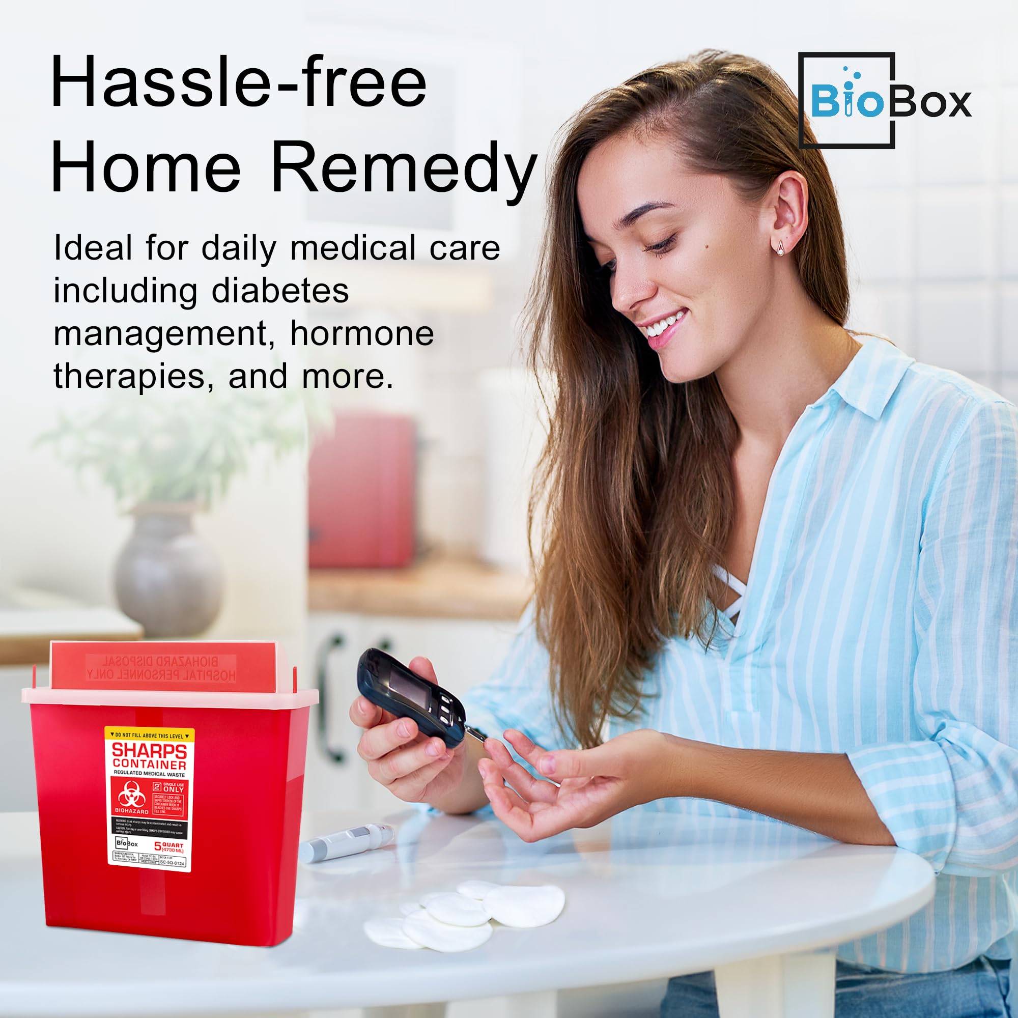 BioBox comparación de tamaño con una mano para referencia práctica