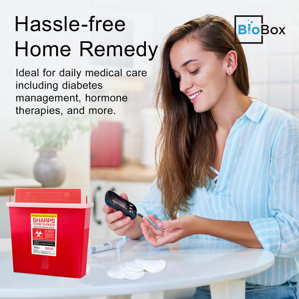 BioBox comparación de tamaño con una mano para referencia práctica