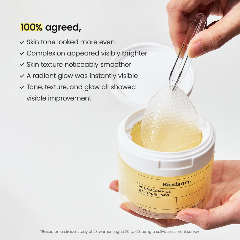 BIODANCE etiqueta de ingredientes destacando niacinamida y vitamina C