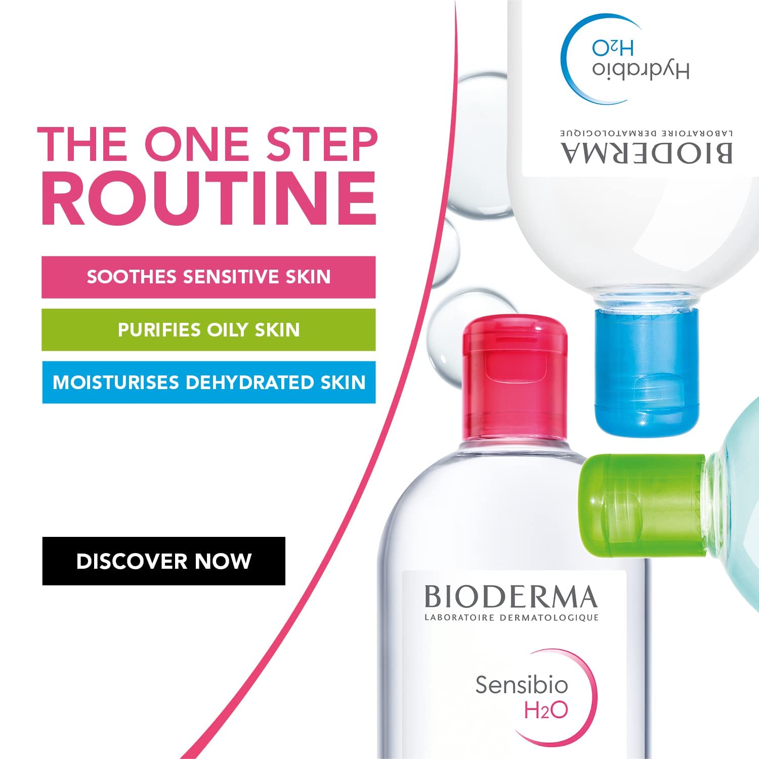 Desmaquillado de ojos con Bioderma Hydrabio H2O mostrando limpieza segura
