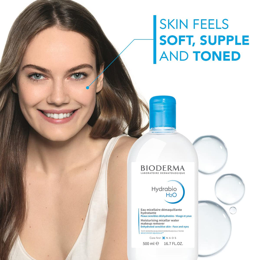 Etiqueta de Bioderma Hydrabio H2O enfocando niacinamida y glicerina