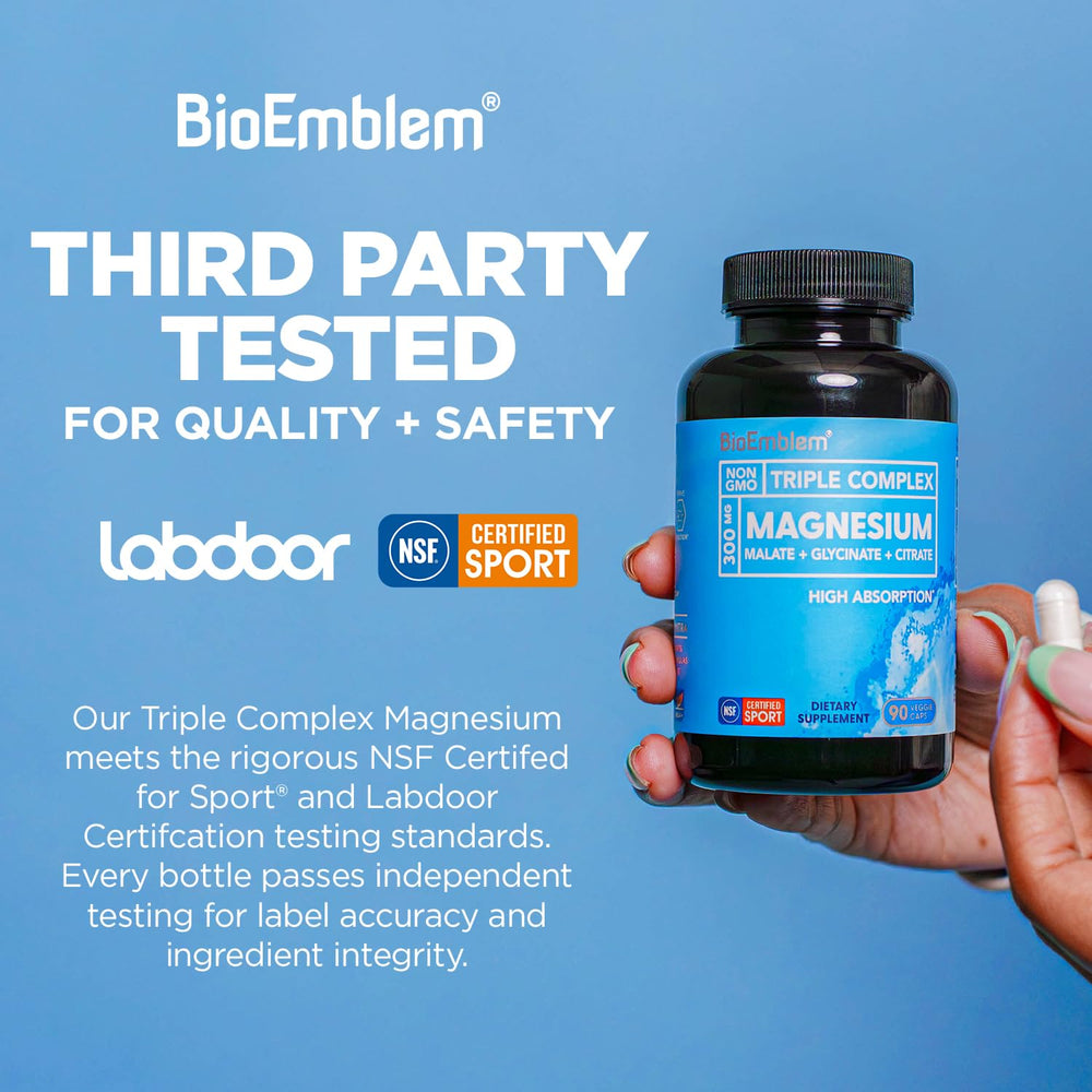 BioEmblem supplement facts label clearly showing 300 mg per serving for transparency