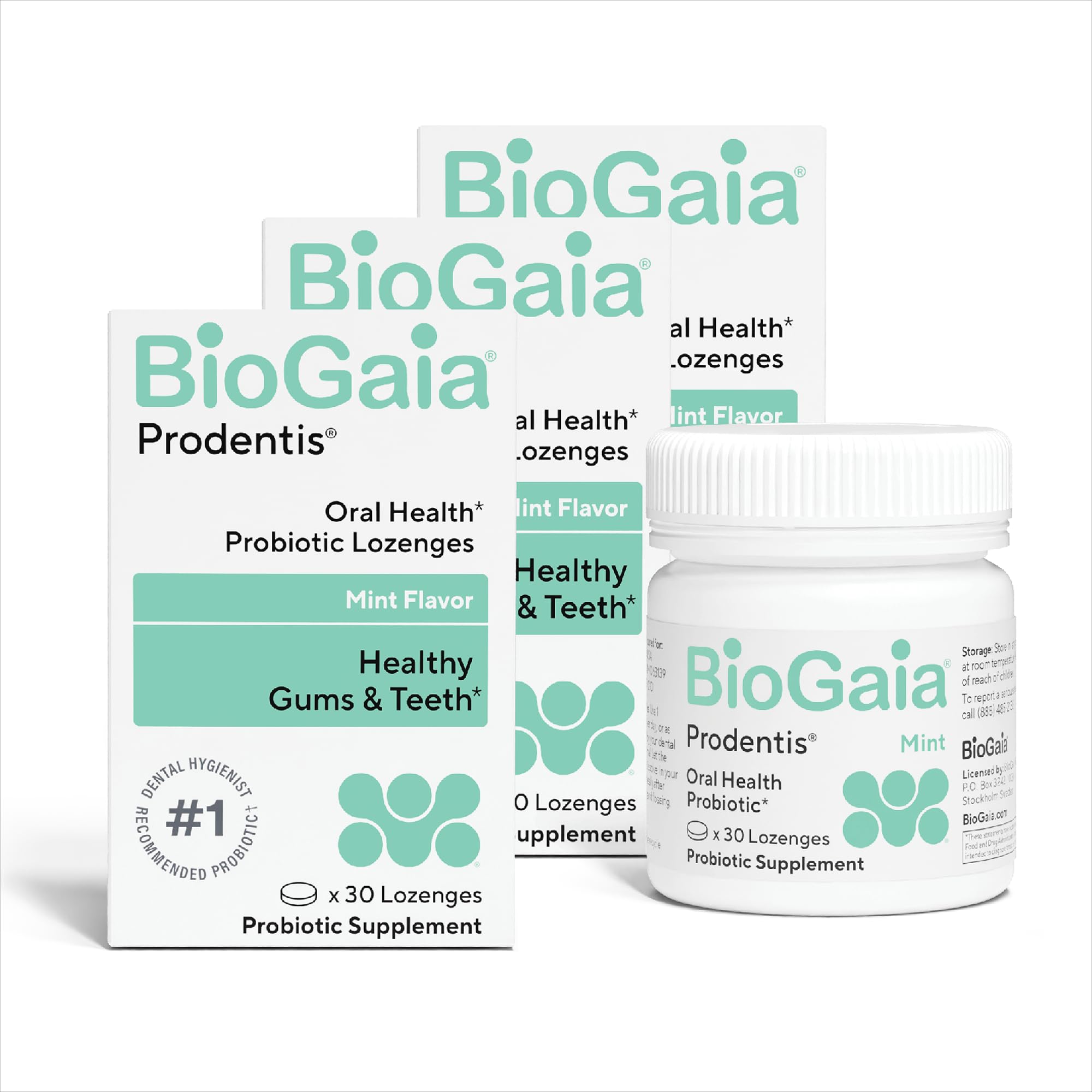 BioGaia Prodentis frente del empaque, presentación clara y profesional