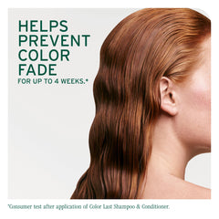 Biolage Color Last etiqueta con ingredientes clave y promesa de color duradero