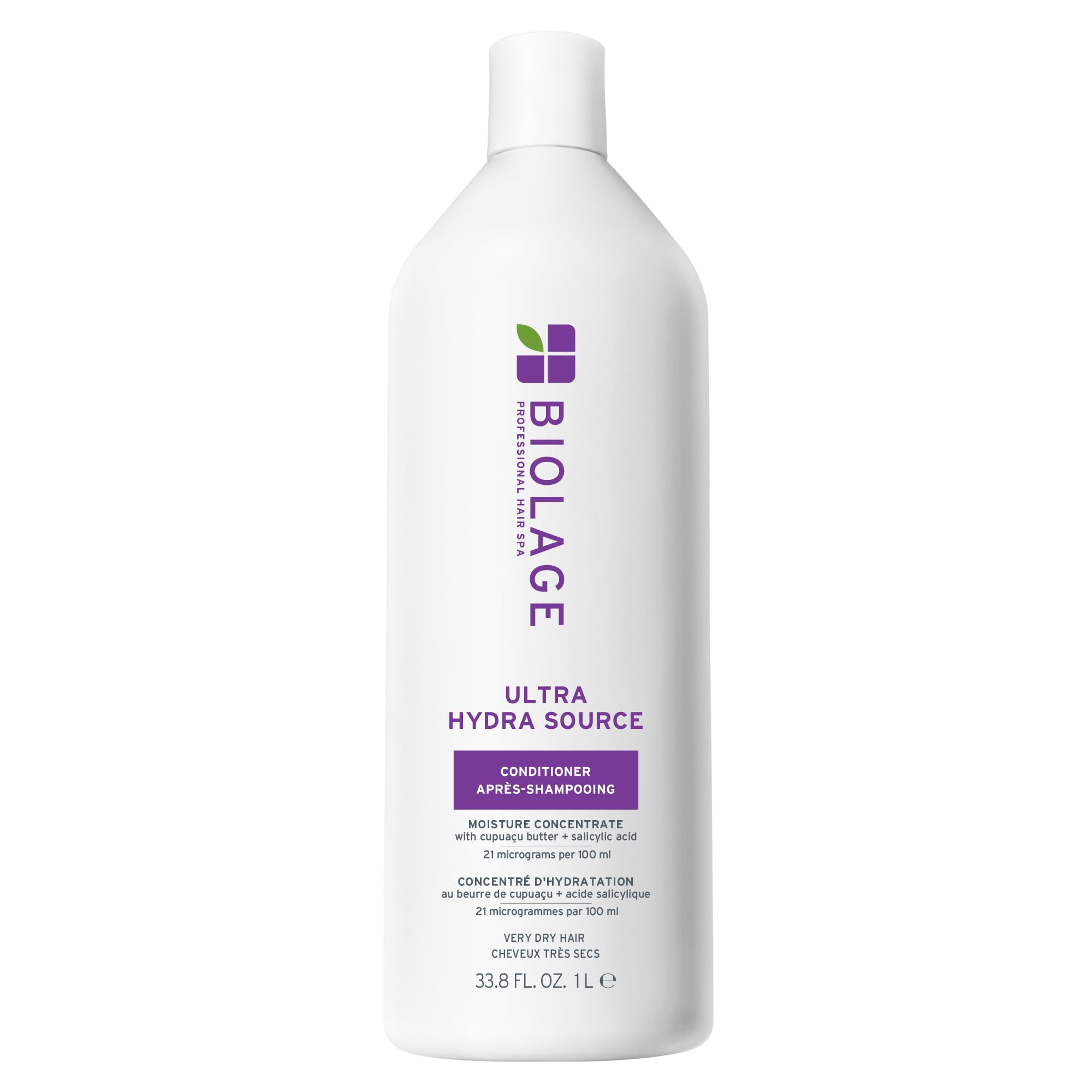 Biolage envase frontal Ultra Hydra Source mostrando tamaño y etiqueta beneficios