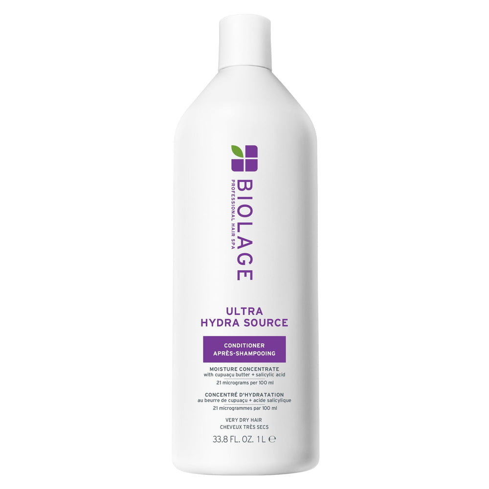 Biolage envase frontal Ultra Hydra Source mostrando tamaño y etiqueta beneficios