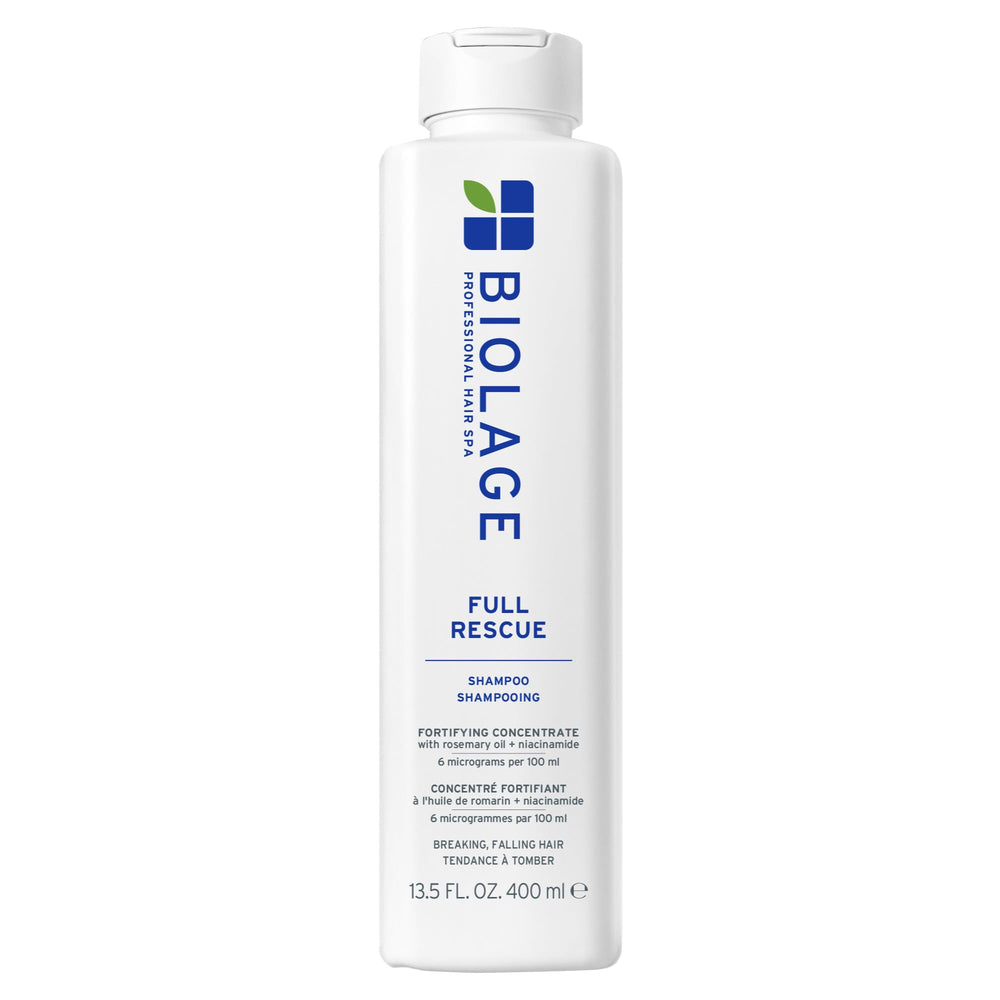 Biolage Full Rescue frontal mostrando envase y beneficio de densidad instantánea