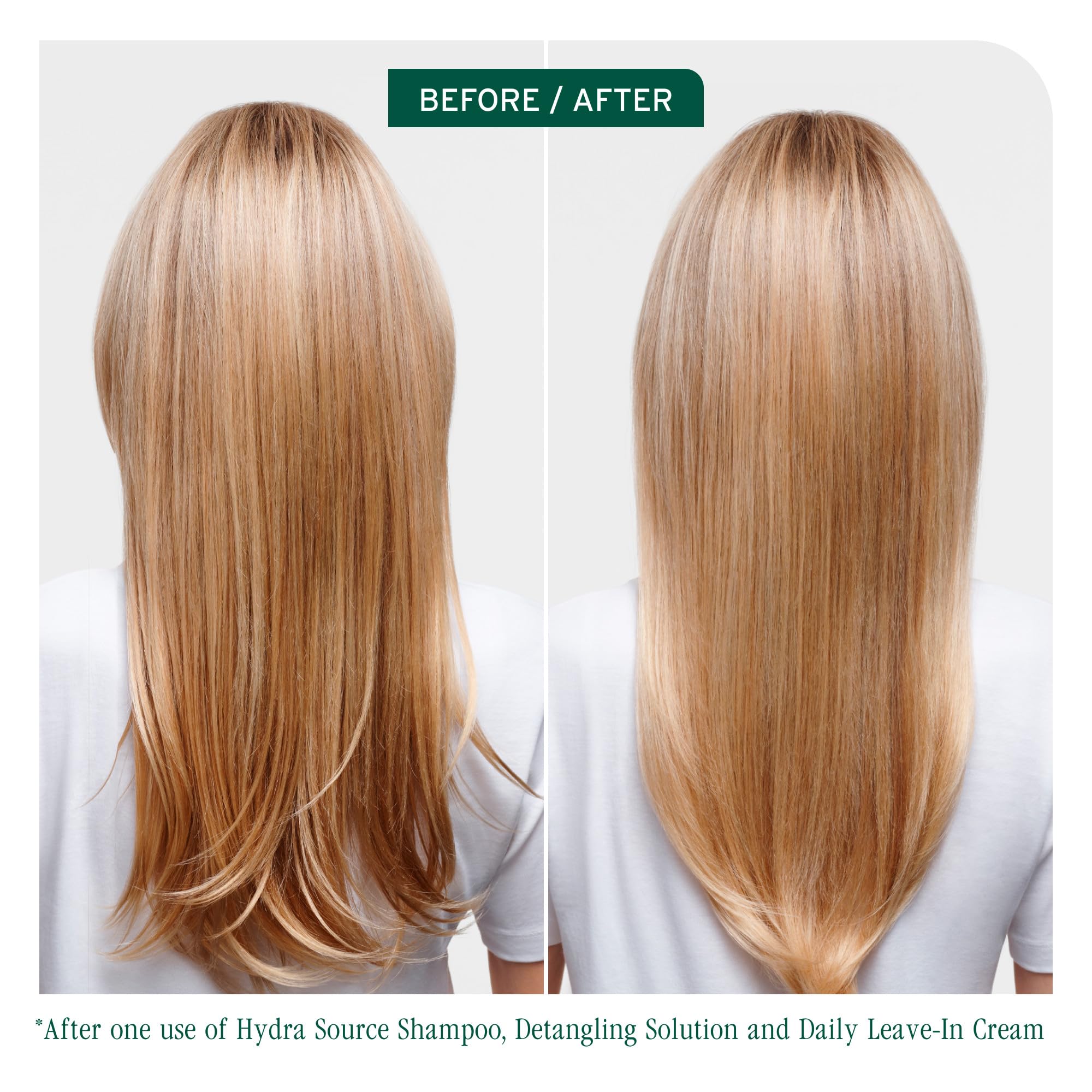 Biolage champú en uso bajo la ducha, limpieza hidratante visible