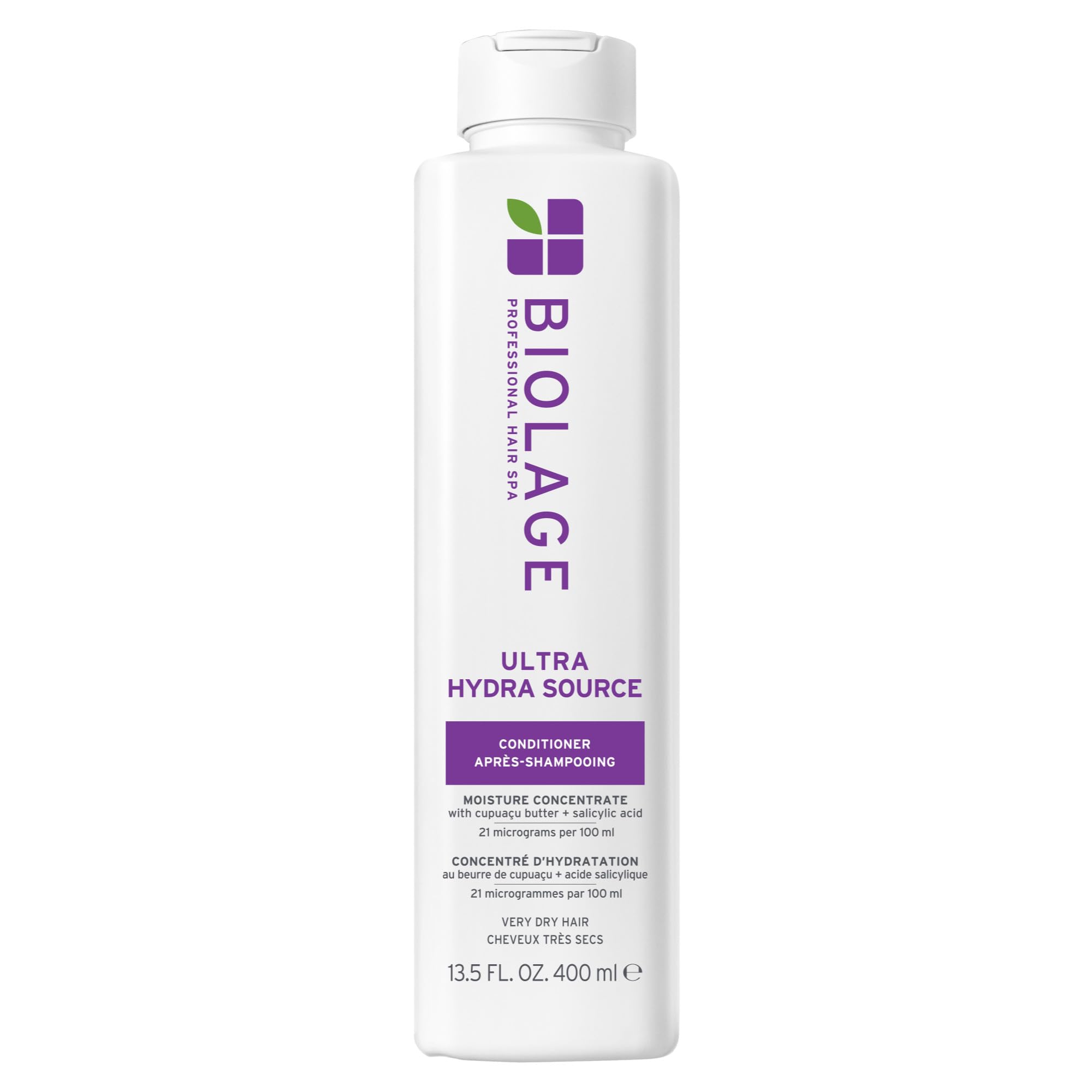 Biolage frasco frontal mostrando etiqueta y tamaño, fácil identificación y uso
