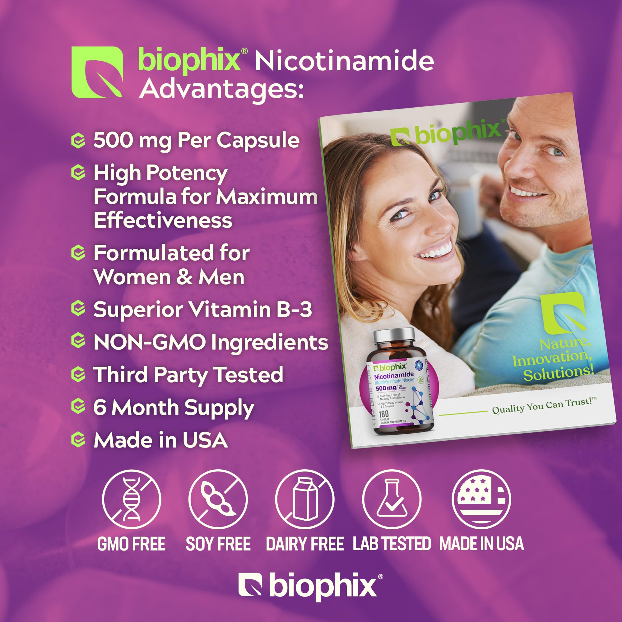 biophix detalle de etiqueta con ingredientes y dosis, aporta transparencia y confianza
