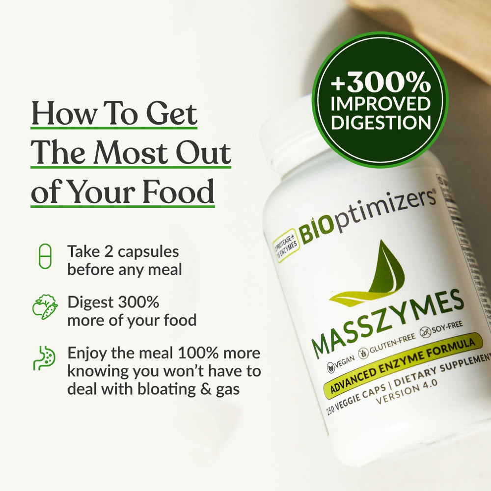 BIOptimizers MassZymes junto a una regla para comparar tamaño práctico