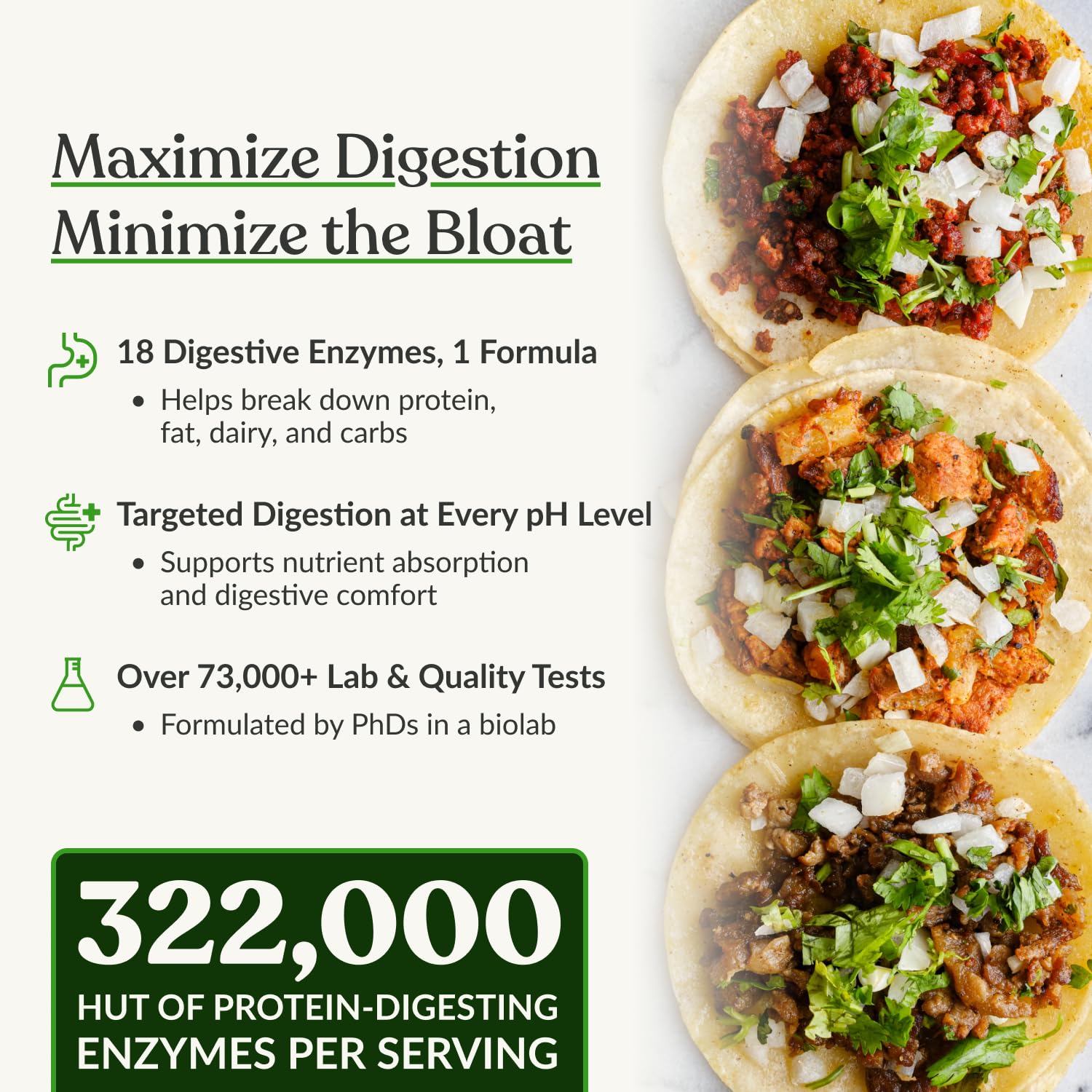 BIOptimizers MassZymes polvo y cápsulas sobre mesa mostrando pureza