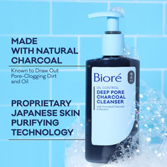 Bioré espuma blanca en mano que aclara y enjuaga fácilmente